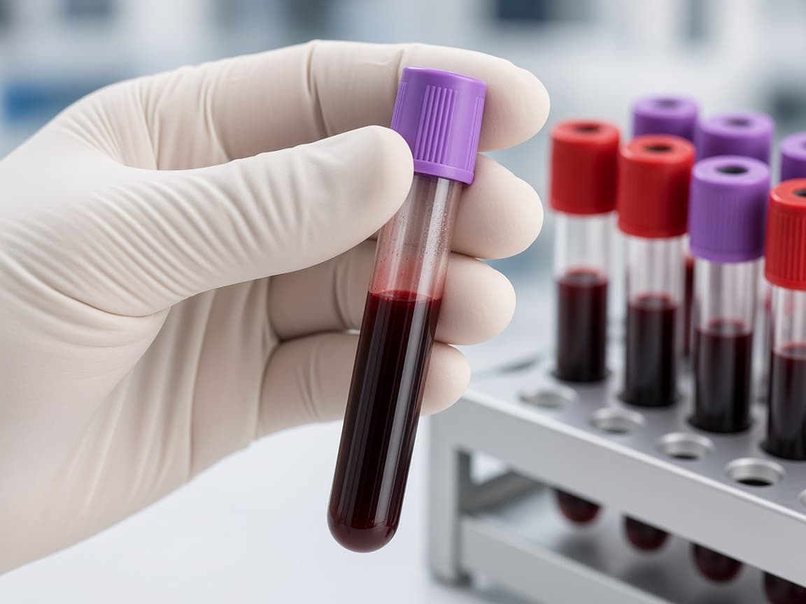 Toma de muestra de sangre en laboratorio