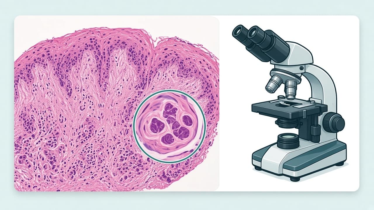 Ilustración educativa de Biopsia de médula ósea